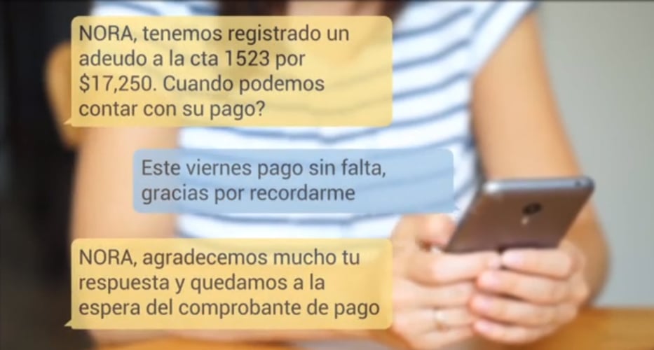 Casos de uso del SMS Conversacional en cobranza